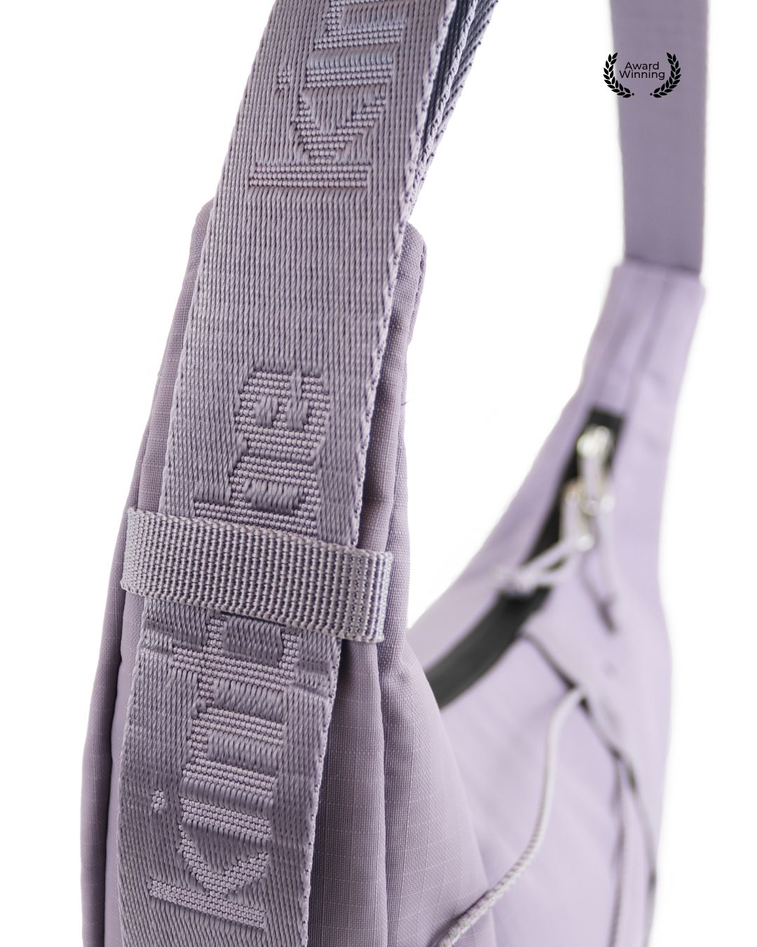 Close-up of HAZE zipper and strap detail